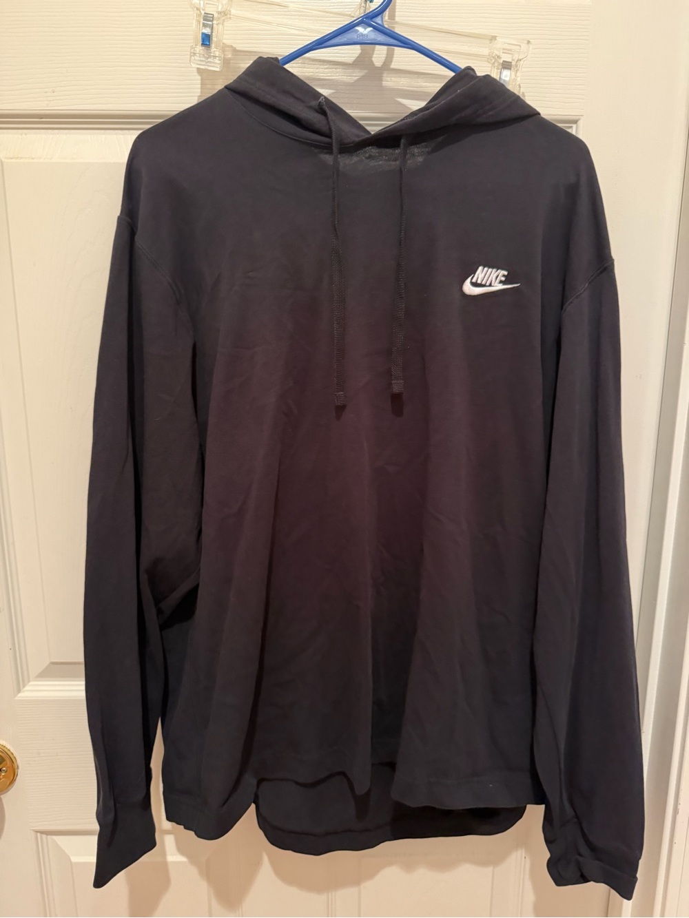 Nike XL Black Lightweight Hoodie Pullover Long Sleeve